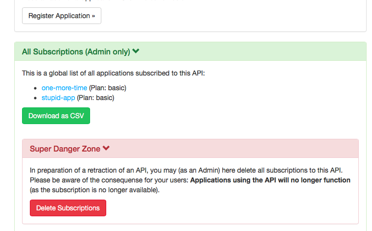 CSV download and Subscription deletion